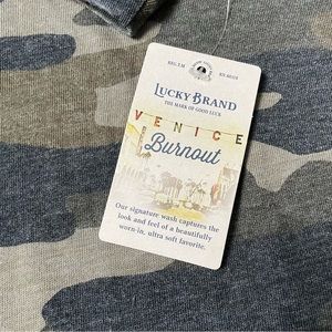 NWT Lucky Brand Venice Burnout wash camo tshirt